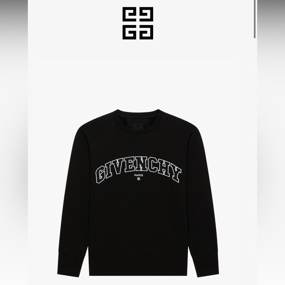Slim-fit sweatshirt in GIVENCHY College embroidered fleece